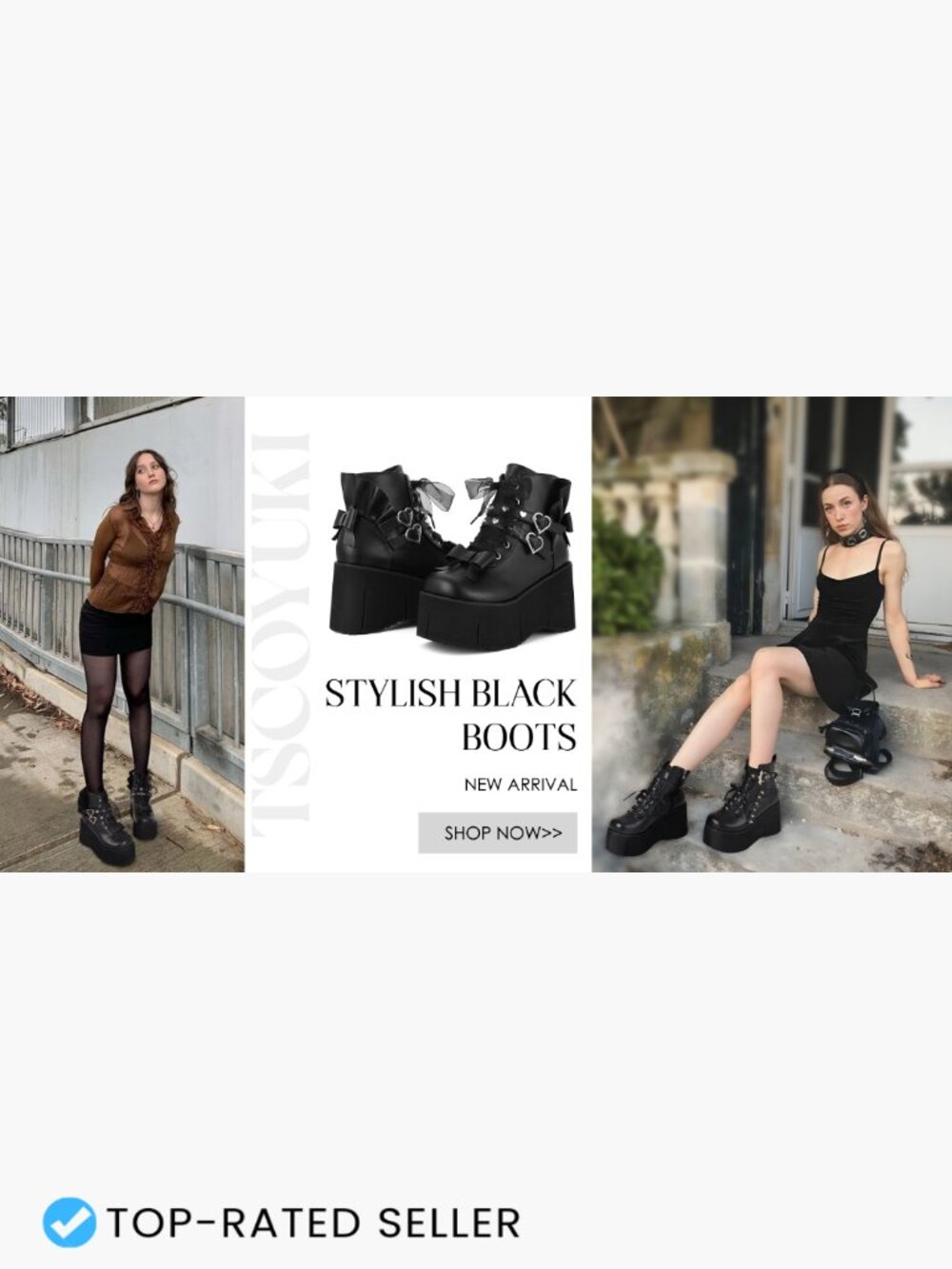 Chunky Platform Ankle Boots Lace Up Goth Combat Wedge Heel Bootie Y2K - Picture 7 of 7